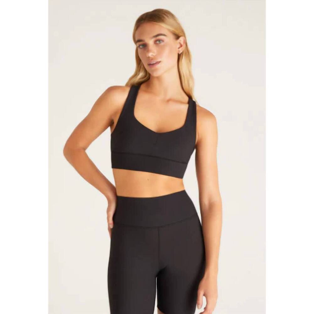 NEW Z SUPPLY reform rib tank bra in black